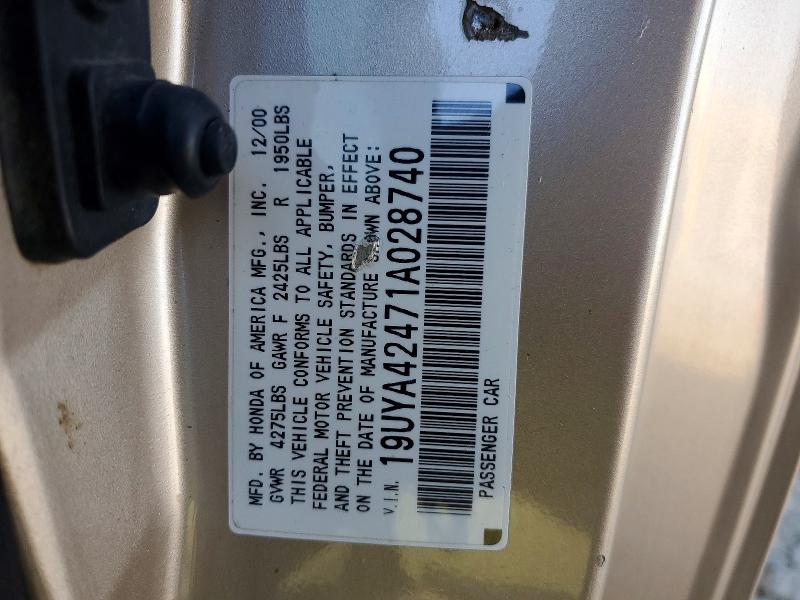 2001 Acura 3.2cl მანქანა იყიდება აუქციონზე, vin: 19UYA42471A028740, აუქციონის ნომერი: 46229396