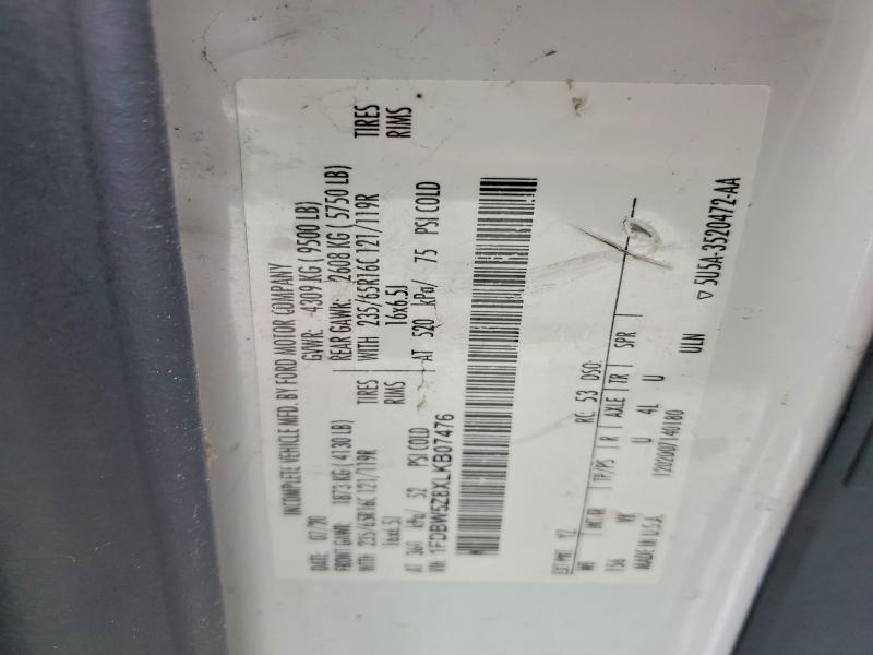 79967495 :رقم المزاد ، 1FDBW5Z8XLKB07476 vin ، 2020 Ford Transit مزاد بيع