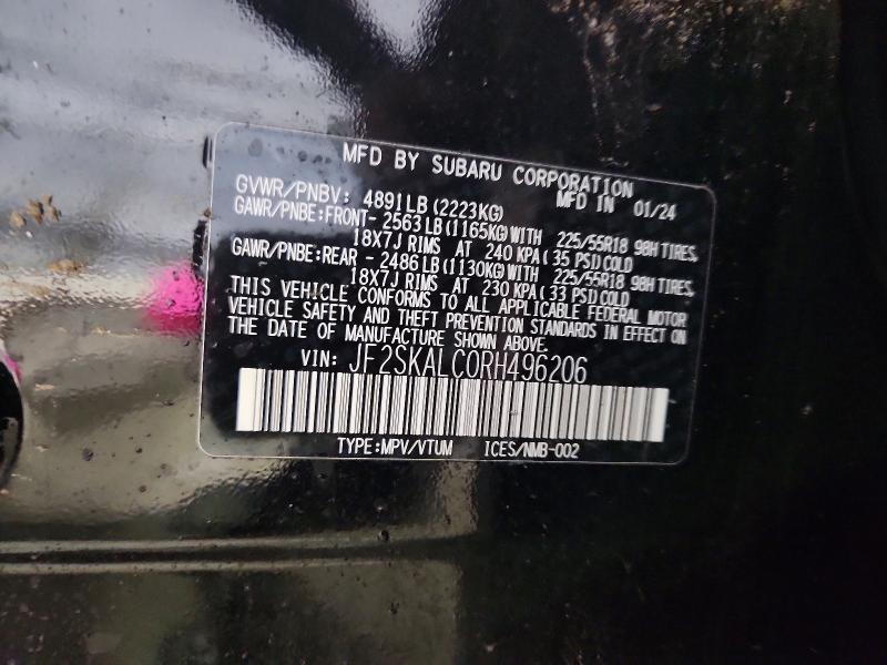 45885676 :رقم المزاد ، JF2SKALC0RH496206 vin ، 2024 Subaru Forester مزاد بيع