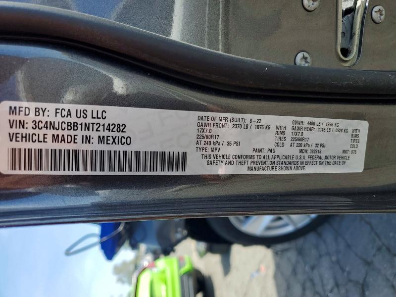 2022 Jeep Compass მანქანა იყიდება აუქციონზე, vin: 3C4NJCBB1NT214282, აუქციონის ნომერი: 79126465