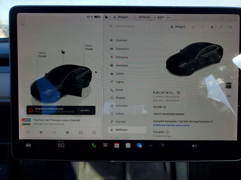 Продажа на аукционе авто 2022 Tesla Model 3, vin: 5YJ3E1EBXNF198805, номер лота: 46339156