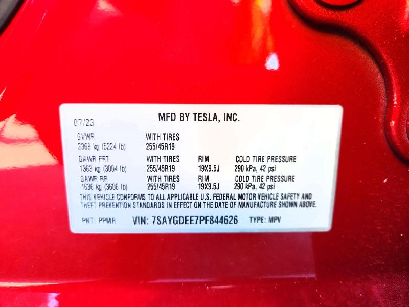 Aukcja sprzedaży 2023 Tesla Model Y, vin: 7SAYGDEE7PF844626, numer aukcji: 45870396