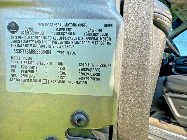 2006 Saab 9-7x მანქანა იყიდება აუქციონზე, vin: 5S3ET13M862806404, აუქციონის ნომერი: 48172246