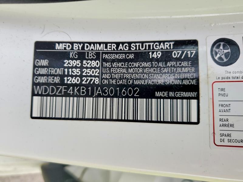 Продажа на аукционе авто 2018 Mercedes-benz E, vin: WDDZF4KB1JA301602, номер лота: 45573316
