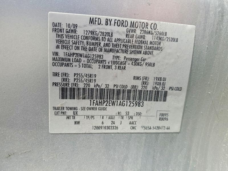 Продаж на аукціоні авто 2010 Ford Taurus, vin: 1FAHP2EW1AG125983, номер лоту: 47711206