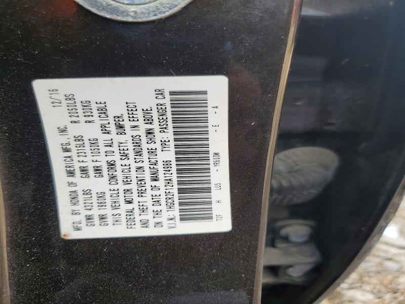 Aukcja sprzedaży 2017 Honda Accord, vin: 1HGCR2F12HA124986, numer aukcji: 45466626