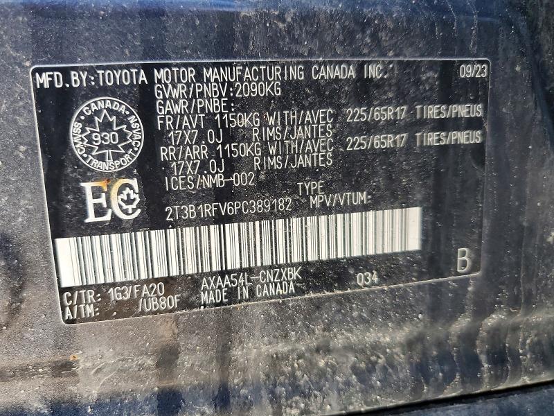 Продажа на аукционе авто 2023 Toyota Rav4, vin: 2T3B1RFV6PC389182, номер лота: 79667935