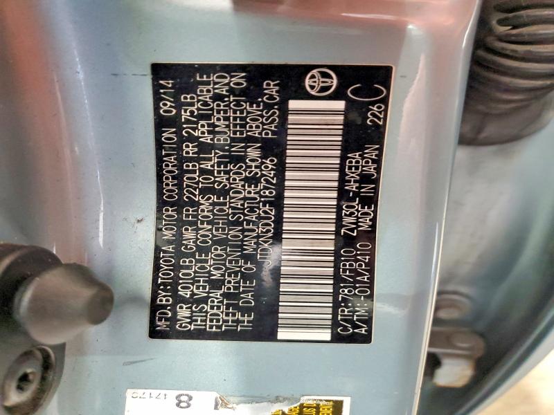 Продаж на аукціоні авто 2015 Toyota Prius, vin: JTDKN3DU2F1872496, номер лоту: 46989866