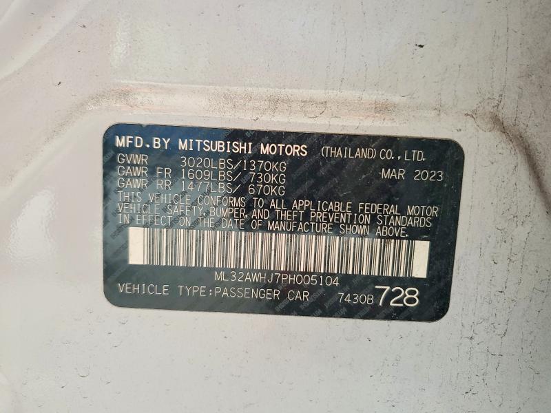 Продаж на аукціоні авто 2023 Mitsubishi Mirage, vin: ML32AWHJ7PH005104, номер лоту: 41772116