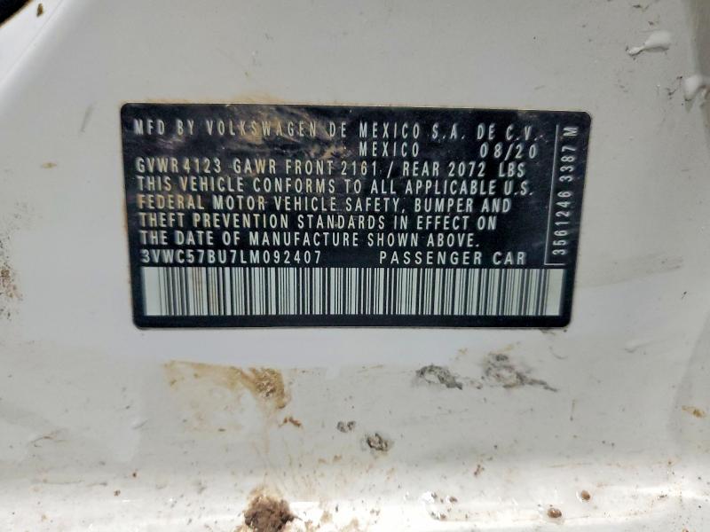 79289365 :رقم المزاد ، 3VWC57BU7LM092407 vin ، 2020 Volkswagen Jetta مزاد بيع