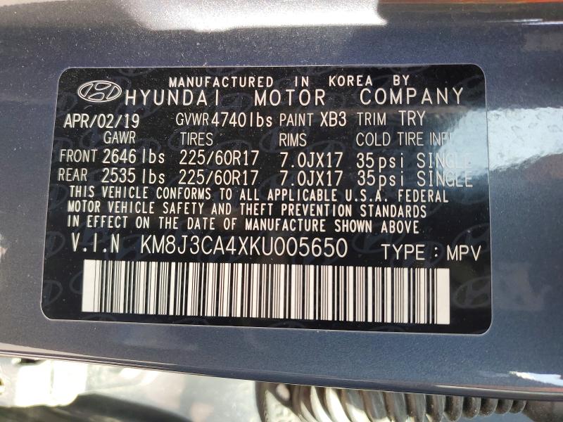 2019 Hyundai Tucson მანქანა იყიდება აუქციონზე, vin: KM8J3CA4XKU005650, აუქციონის ნომერი: 46928746