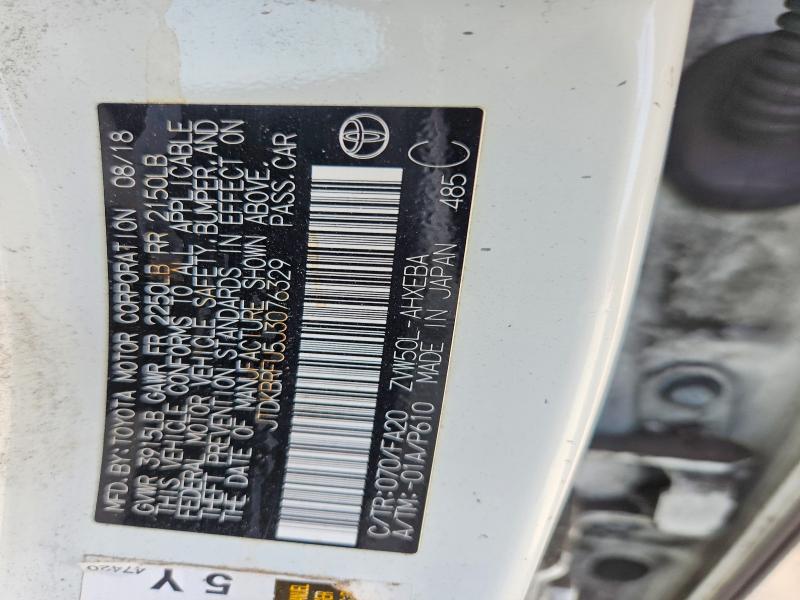 Auction sale of the 2018 Toyota Prius, vin: JTDKBRFU5J3076329, lot number: 47405976