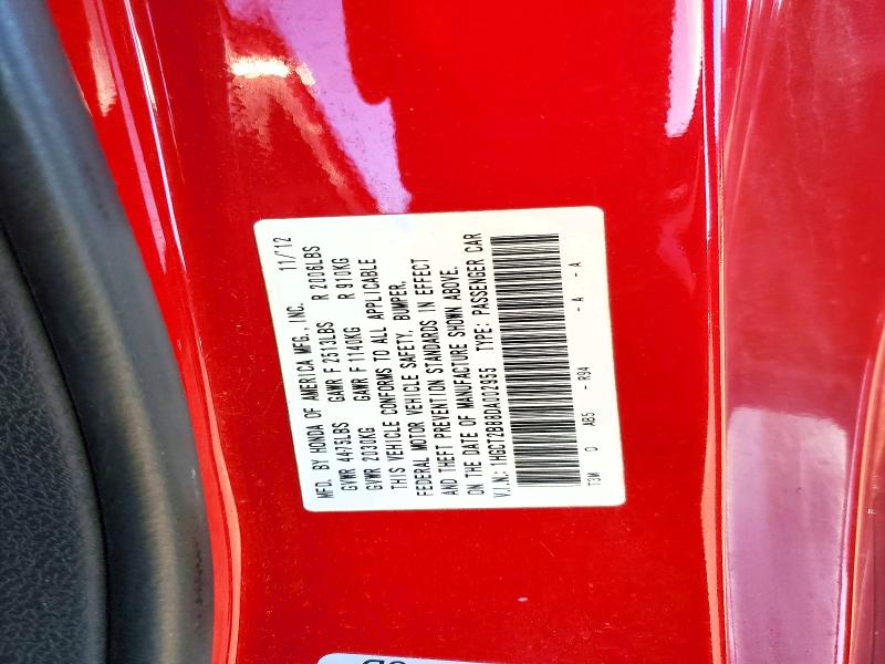 46574456 :رقم المزاد ، 1HGCT2B88DA002955 vin ، 2013 Honda Accord مزاد بيع