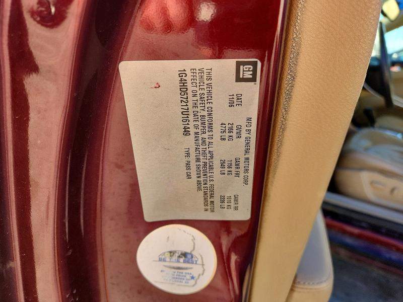 79476915 :رقم المزاد ، 1G4HD57217U161449 vin ، 2007 Buick Lucerne مزاد بيع