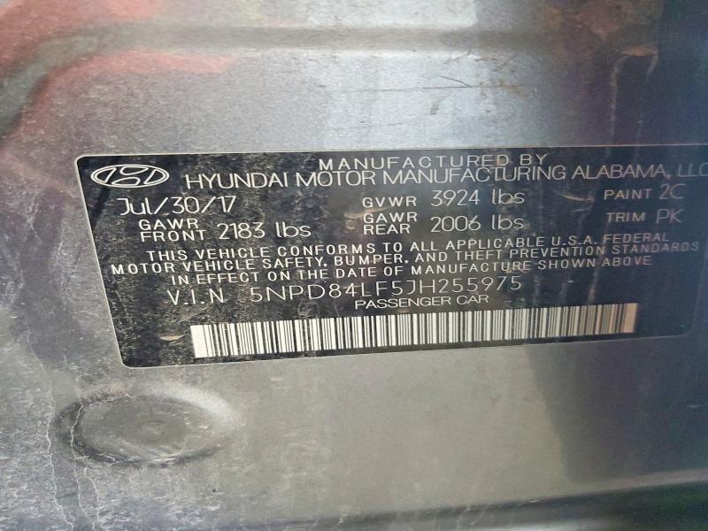 45494476 :رقم المزاد ، 5NPD84LF5JH255975 vin ، 2018 Hyundai Elantra مزاد بيع