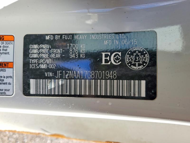 41714676 :رقم المزاد ، JF1ZNAA17G8701948 vin ، 2016 Toyota Scion مزاد بيع