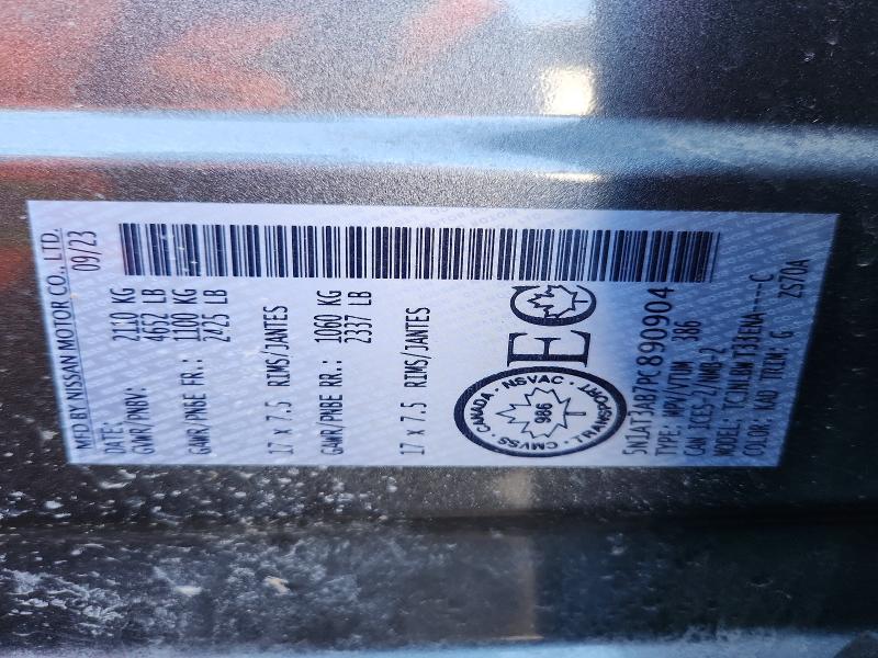 77070595 :رقم المزاد ، 5N1AT3AB7PC890904 vin ، 2023 Nissan Rogue مزاد بيع