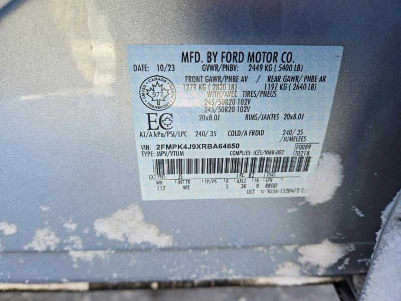 2024 Ford Edge მანქანა იყიდება აუქციონზე, vin: 2FMPK4J9XRBA64650, აუქციონის ნომერი: 79349715
