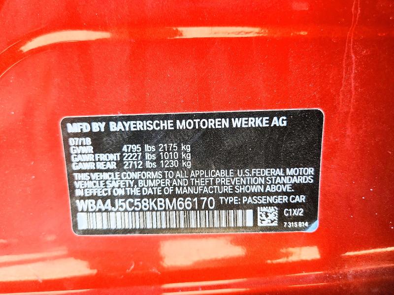 Aukcja sprzedaży 2019 Bmw 440i, vin: WBA4J5C58KBM66170, numer aukcji: 47017486