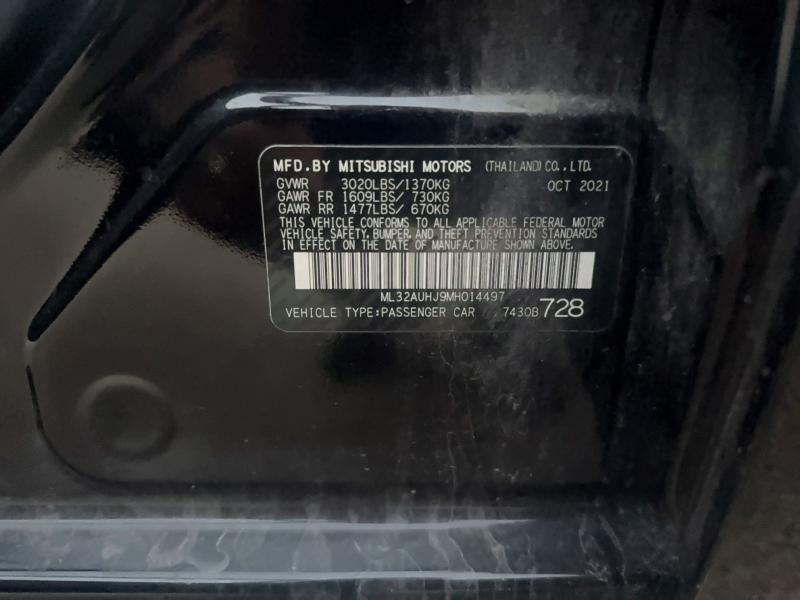 Продаж на аукціоні авто 2021 Mitsubishi Mirage, vin: ML32AUHJ9MH014497, номер лоту: 41668446