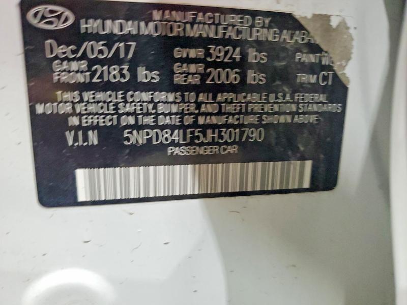 47796686 :رقم المزاد ، 5NPD84LF5JH301790 vin ، 2018 Hyundai Elantra مزاد بيع