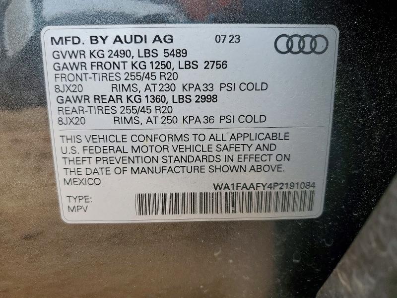 Продажа на аукционе авто 2023 Audi Q5, vin: WA1FAAFY4P2191084, номер лота: 47719166