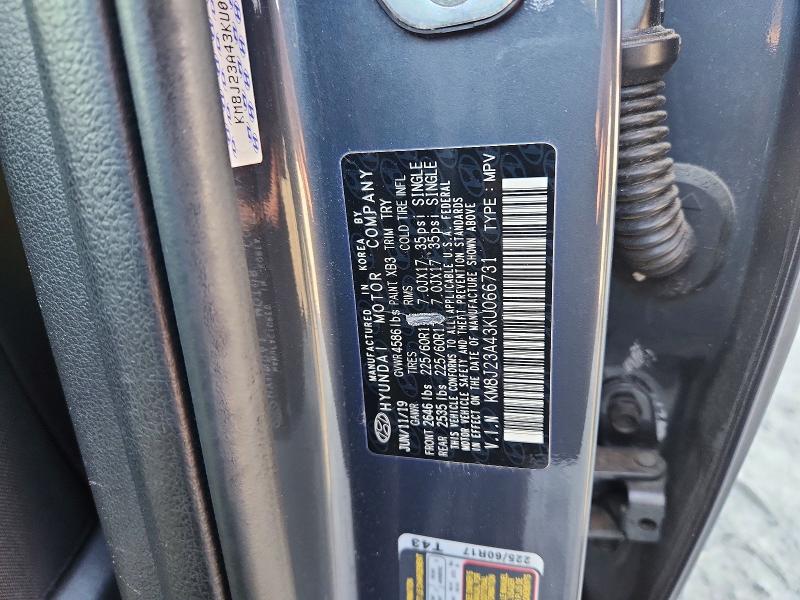 2019 Hyundai Tucson მანქანა იყიდება აუქციონზე, vin: KM8J23A43KU066731, აუქციონის ნომერი: 46116786