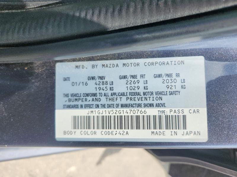 Продажа на аукционе авто 2016 Mazda 6, vin: JM1GJ1V52G1470766, номер лота: 47278136