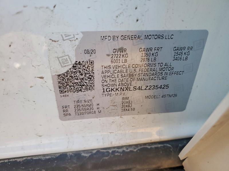 78903885 :رقم المزاد ، 1GKKNXLS4LZ235425 vin ، 2020 Gmc Acadia مزاد بيع