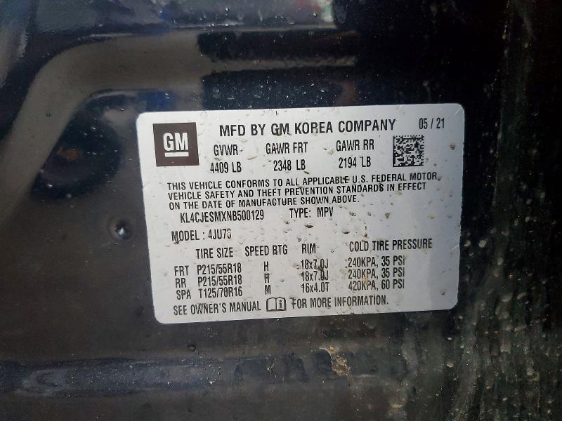 Aukcja sprzedaży 2022 Buick Encore, vin: KL4CJESMXNB500129, numer aukcji: 46542216