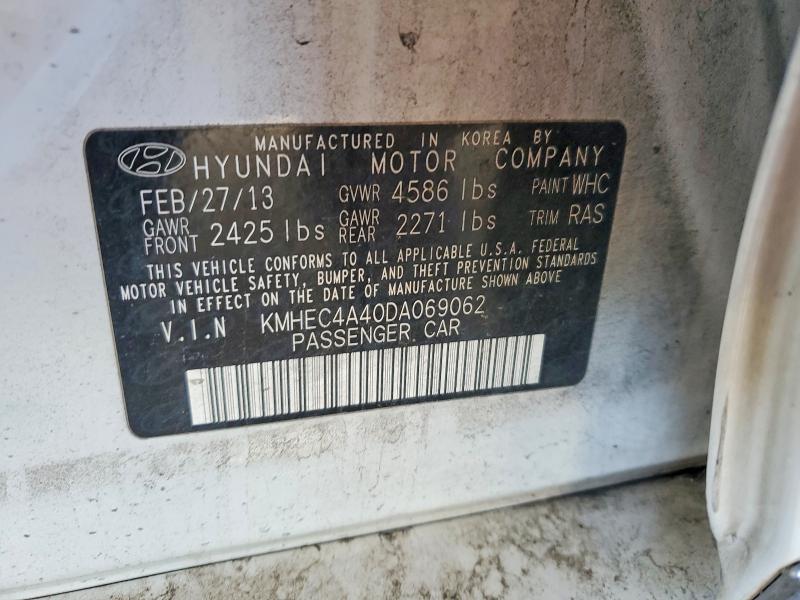 42009646 :رقم المزاد ، KMHEC4A40DA069062 vin ، 2013 Hyundai Sonata مزاد بيع
