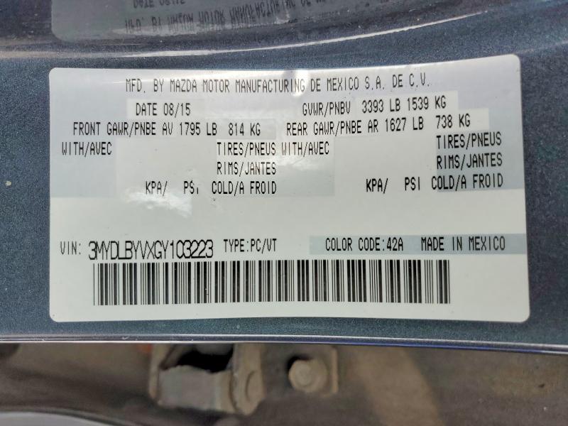 46584316 :رقم المزاد ، 3MYDLBYVXGY103223 vin ، 2016 Toyota Yaris مزاد بيع