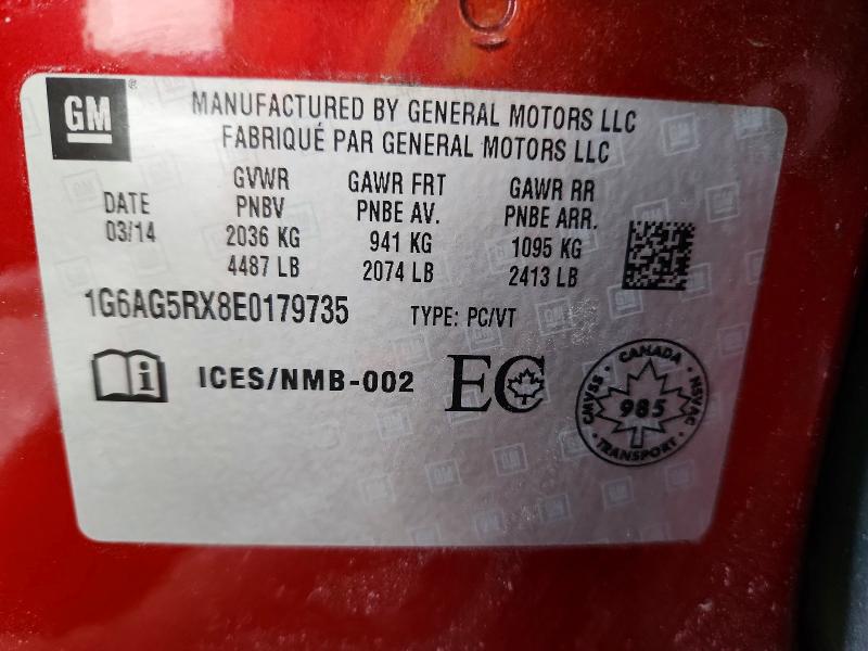 Продаж на аукціоні авто 2014 Cadillac Ats, vin: 1G6AG5RX8E0179735, номер лоту: 41618146