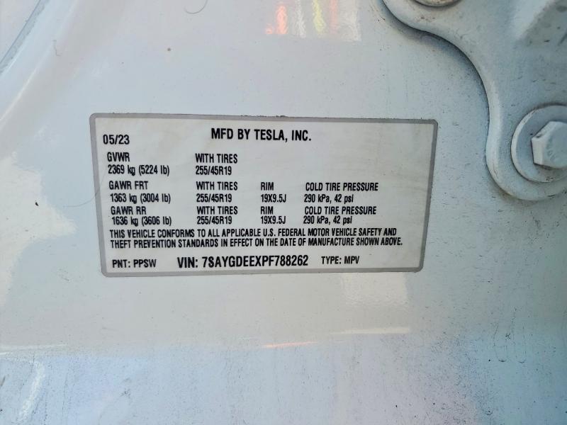 41868616 :رقم المزاد ، 7SAYGDEEXPF788262 vin ، 2023 Tesla Model Y مزاد بيع