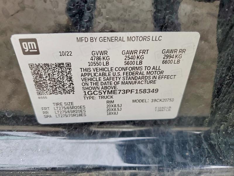 Продажа на аукционе авто 2023 Chevrolet Silverado, vin: 1GC5YME73PF158349, номер лота: 46192976