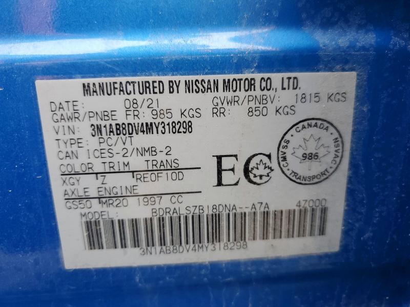 Продажа на аукционе авто 2021 Nissan Sentra, vin: 3N1AB8DV4MY318298, номер лота: 46817436
