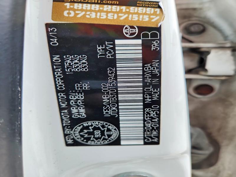 Aukcja sprzedaży 2013 Toyota Prius C, vin: JTDKDTB37D1539432, numer aukcji: 75067845