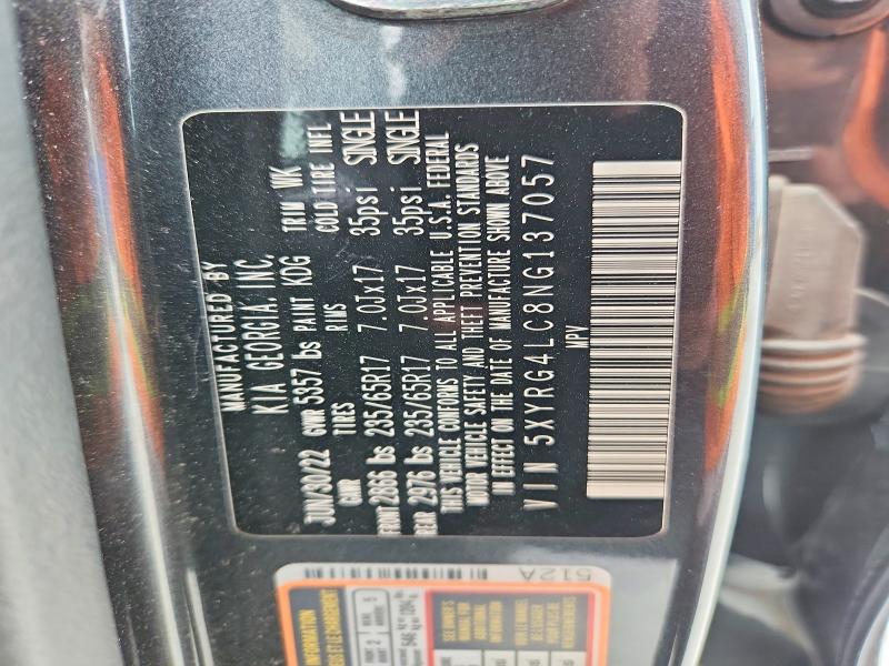Aukcja sprzedaży 2022 Kia Sorento, vin: 5XYRG4LC8NG137057, numer aukcji: 47950476