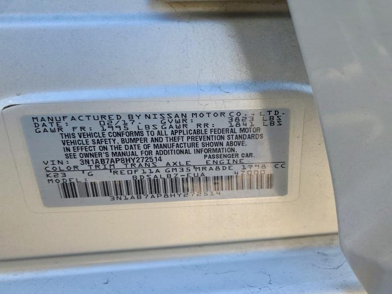 79732295 :رقم المزاد ، 3N1AB7AP8HY272514 vin ، 2017 Nissan Sentra مزاد بيع
