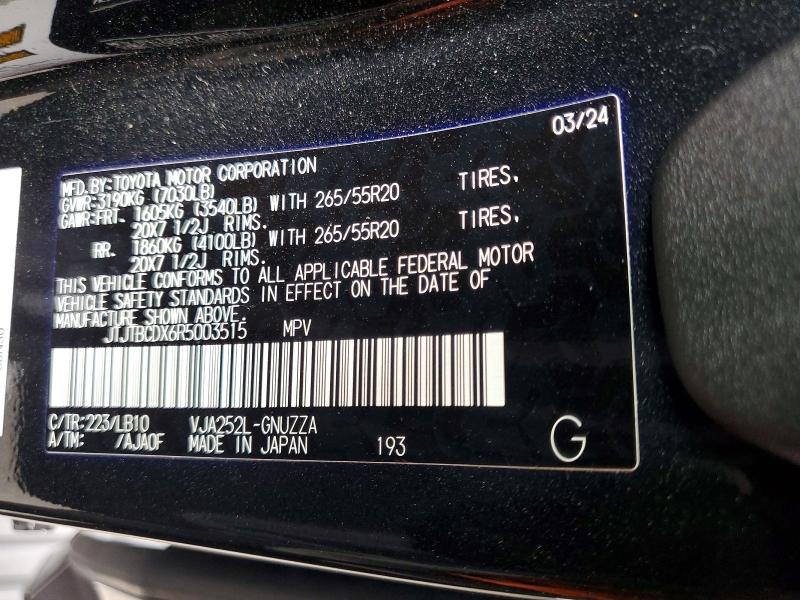 48361556 :رقم المزاد ، JTJTBCDX6R5003515 vin ، 2024 Lexus Gx 550 مزاد بيع