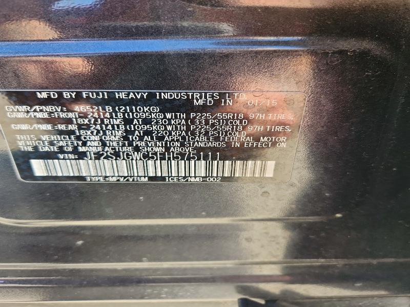 Aukcja sprzedaży 2015 Subaru Forester, vin: JF2SJGWC5FH575111, numer aukcji: 47431036