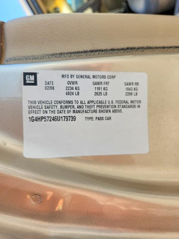 2006 Buick Lucerne მანქანა იყიდება აუქციონზე, vin: 1G4HP57246U179739, აუქციონის ნომერი: 79649385