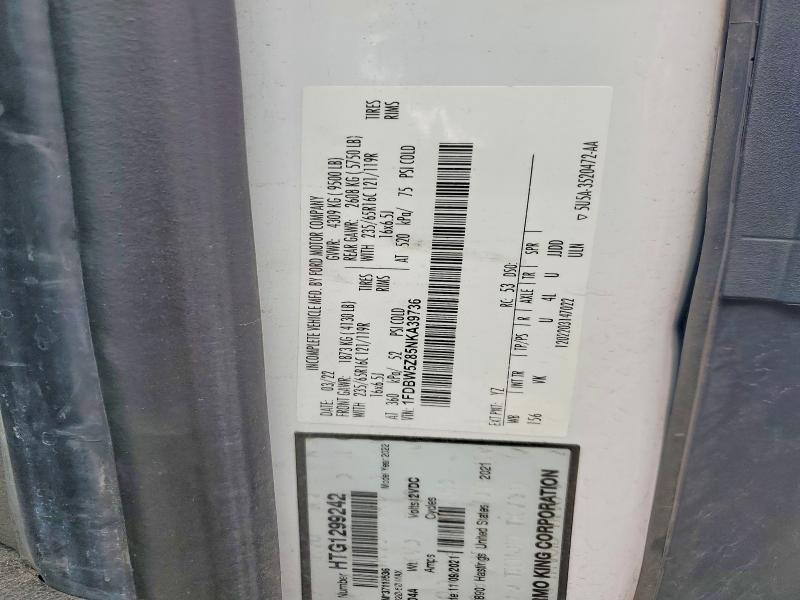 2022 Ford Transit მანქანა იყიდება აუქციონზე, vin: 1FDBW5Z85NKA39736, აუქციონის ნომერი: 46949016