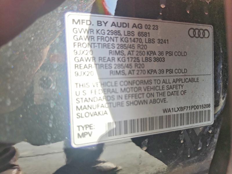 Aukcja sprzedaży 2023 Audi Q7, vin: WA1LXBF71PD015208, numer aukcji: 79567885