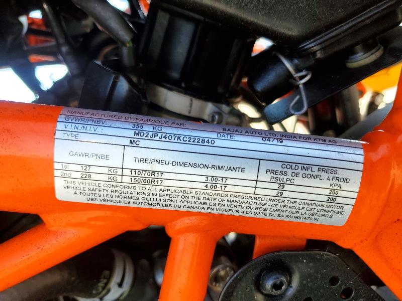 Продажа на аукционе авто 2019 Ktm 390, vin: MD2JPJ407KC222840, номер лота: 48043776