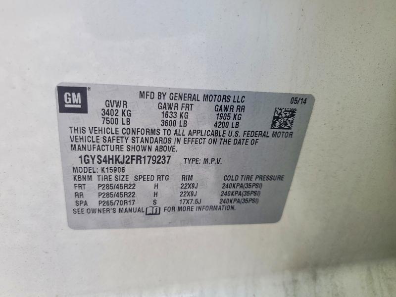 Aukcja sprzedaży 2015 Cadillac Escalade, vin: 1GYS4HKJ2FR179237, numer aukcji: 79775265