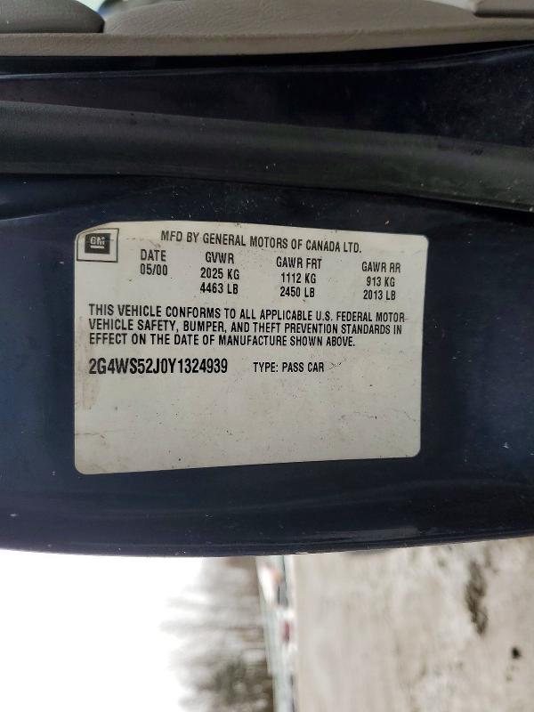 Продажа на аукционе авто 2000 Buick Century, vin: 2G4WS52J0Y1324939, номер лота: 41789416