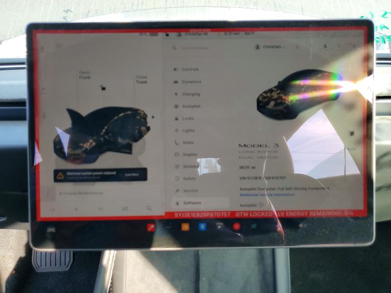 46408486 :رقم المزاد ، 5YJ3E1EB2SF970757 vin ، 2025 Tesla Model 3 مزاد بيع