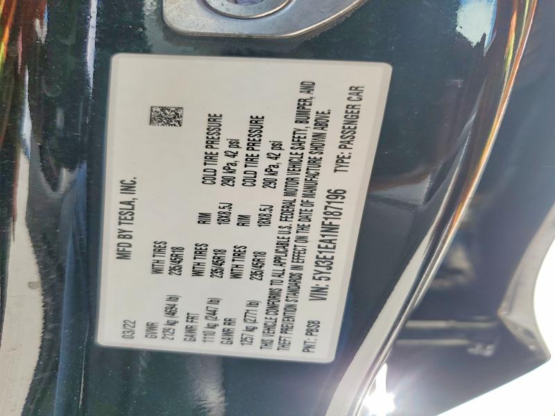 Aukcja sprzedaży 2022 Tesla Model 3, vin: 5YJ3E1EA1NF187196, numer aukcji: 79467395