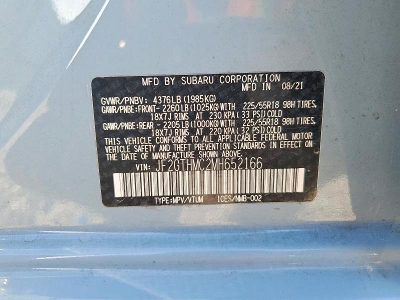 46040736 :رقم المزاد ، JF2GTHMC2MH652166 vin ، 2021 Subaru Crosstrek مزاد بيع